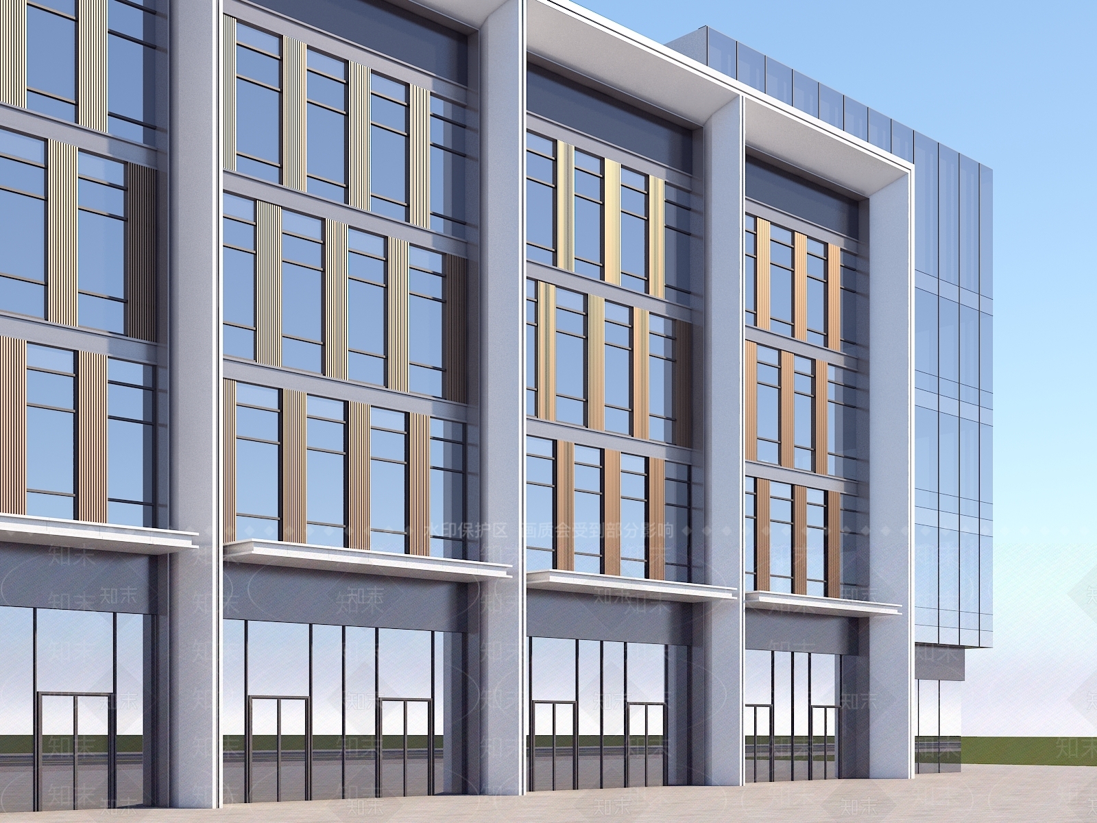 现代商业街3D模型下载【ID:1159595204】