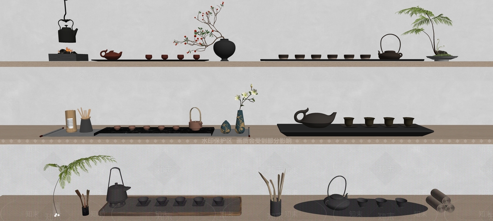 茶具SU模型下载【ID:1159601000】
