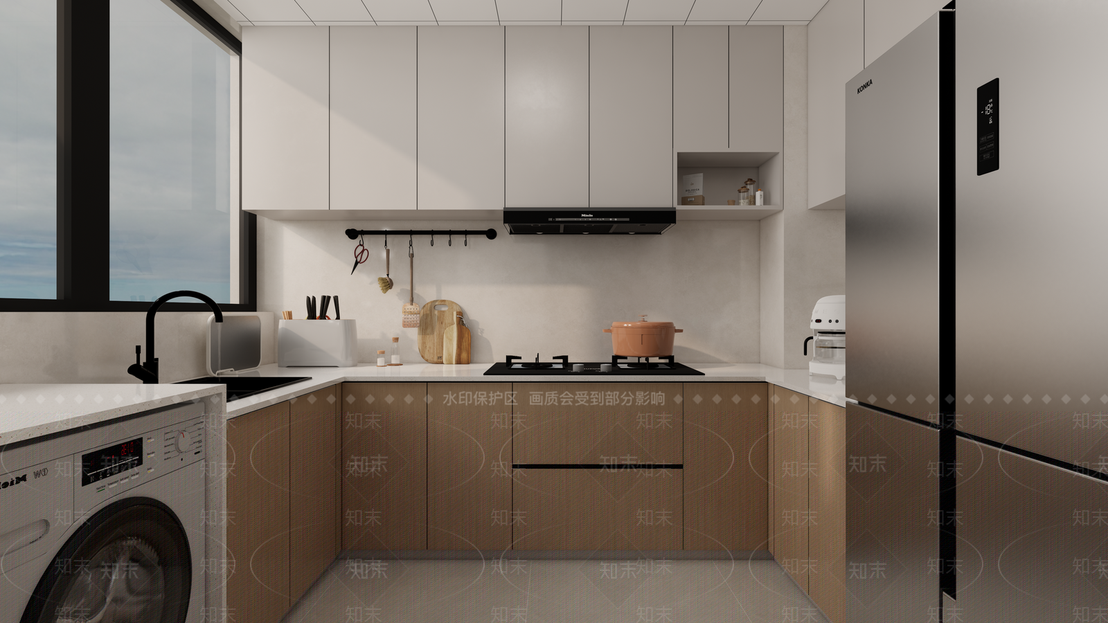 封闭式厨房SU模型下载【ID:1163607907】