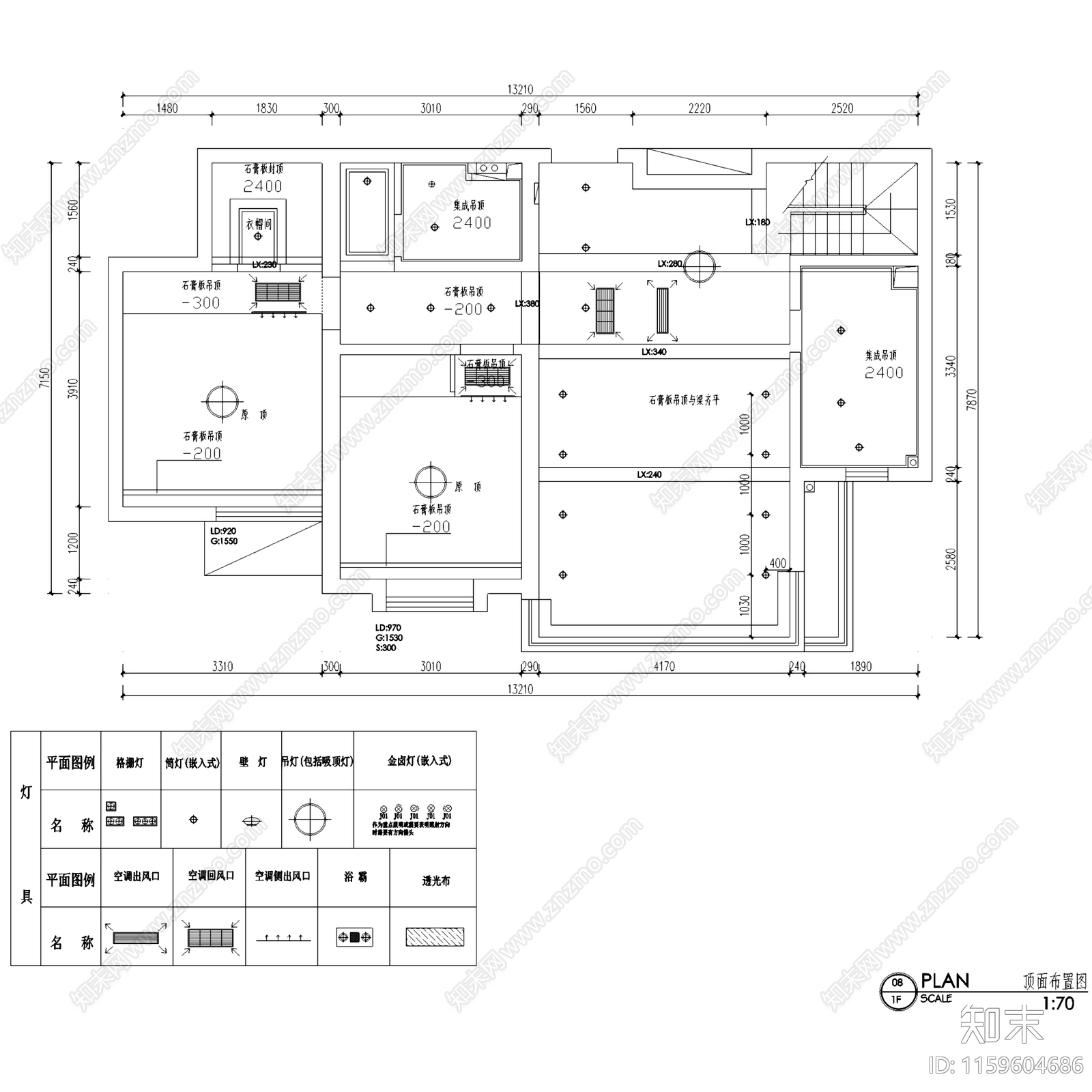 现代北欧嘉业阳光城复式跃层室内家装平面系统图cad施工图下载【ID:1159604686】