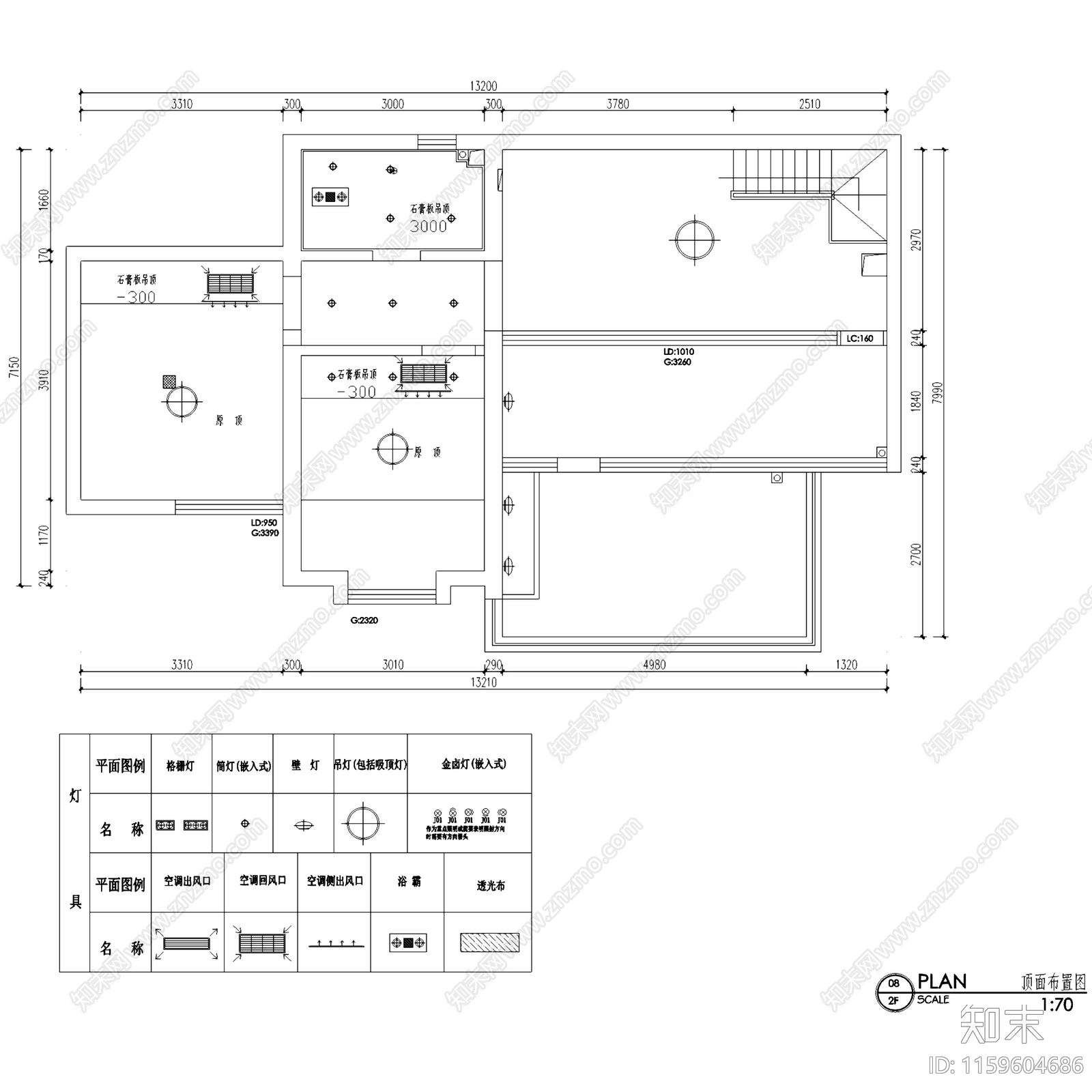 现代北欧嘉业阳光城复式跃层室内家装平面系统图cad施工图下载【ID:1159604686】
