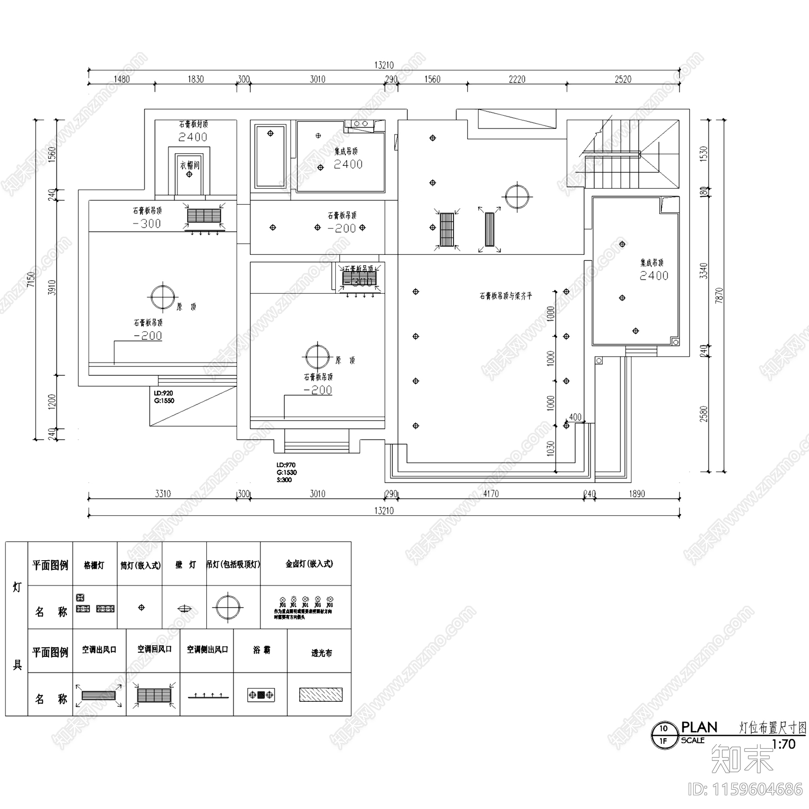 现代北欧嘉业阳光城复式跃层室内家装平面系统图cad施工图下载【ID:1159604686】