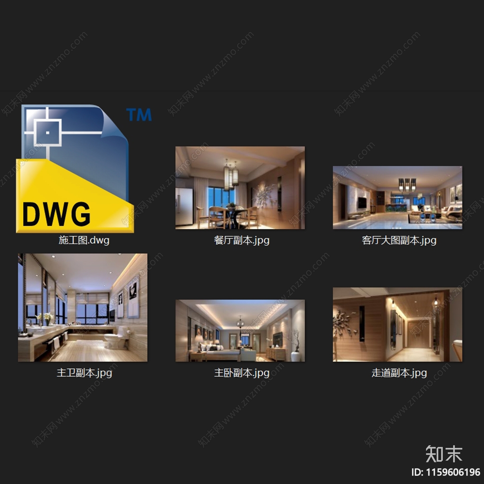 三室两厅两卫大平层室内家装CAcad施工图下载【ID:1159606196】