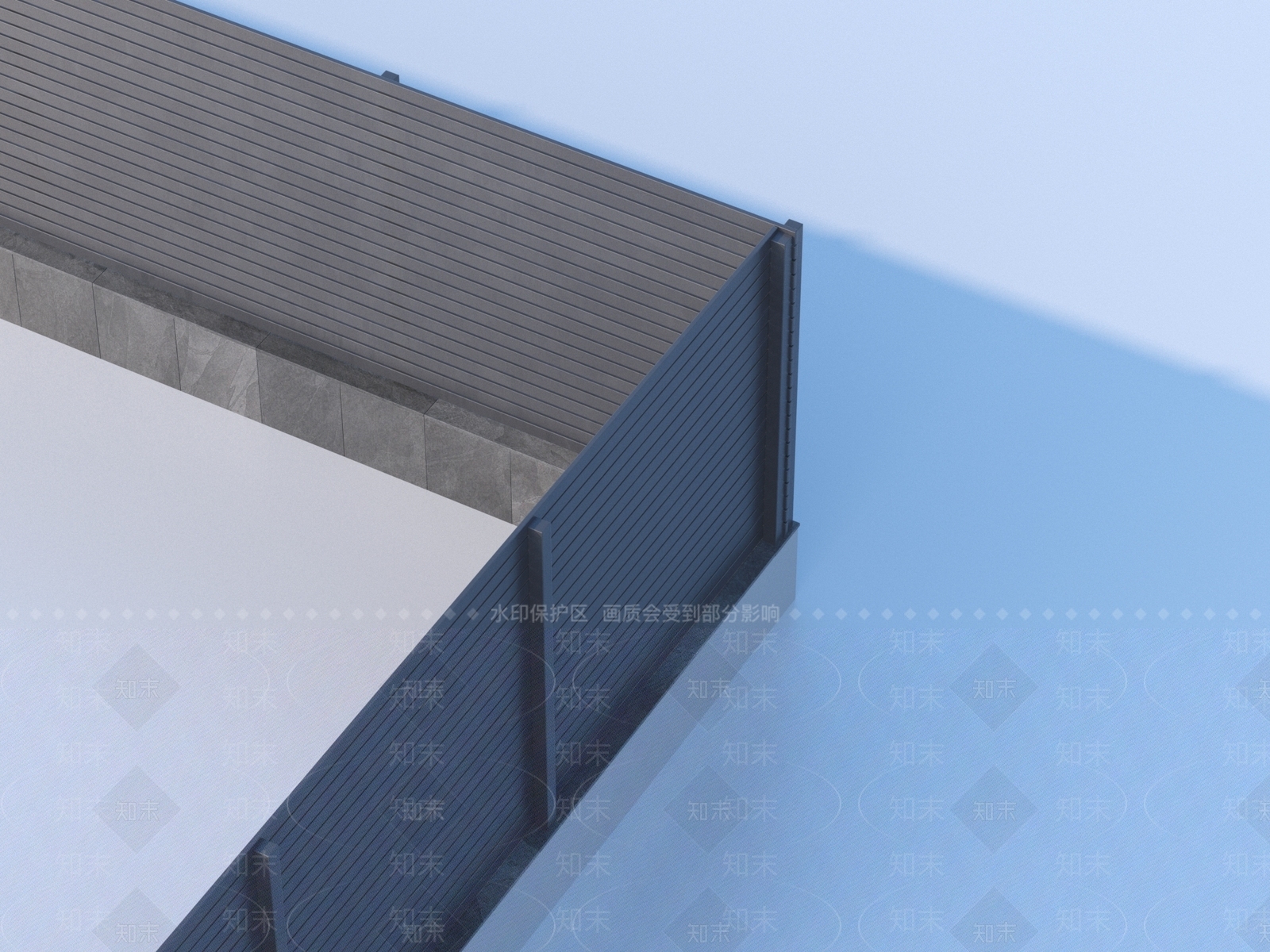 现代铁艺围墙3D模型下载【ID:1159608334】