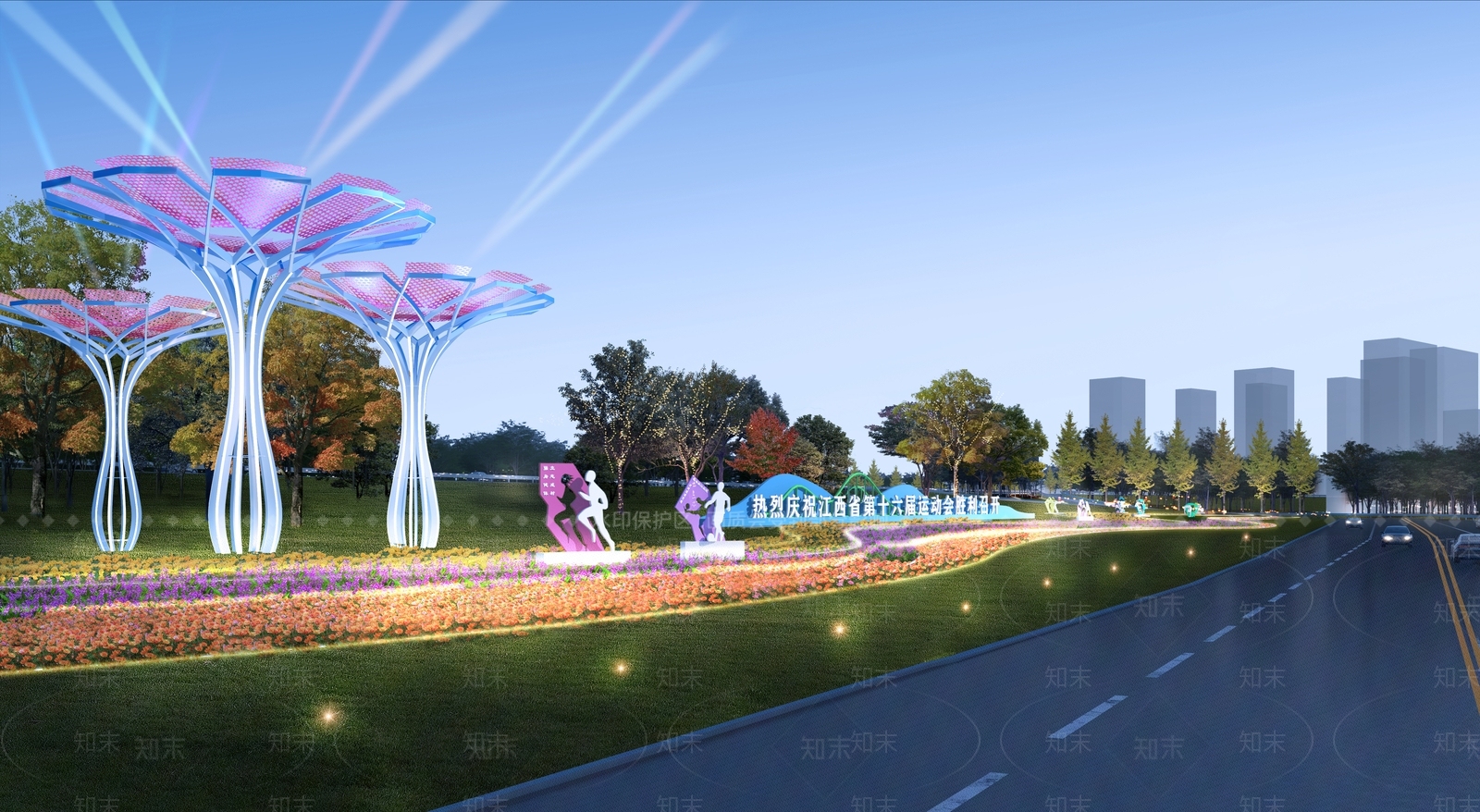 现代公园景观廊架3D模型下载【ID:1159609862】
