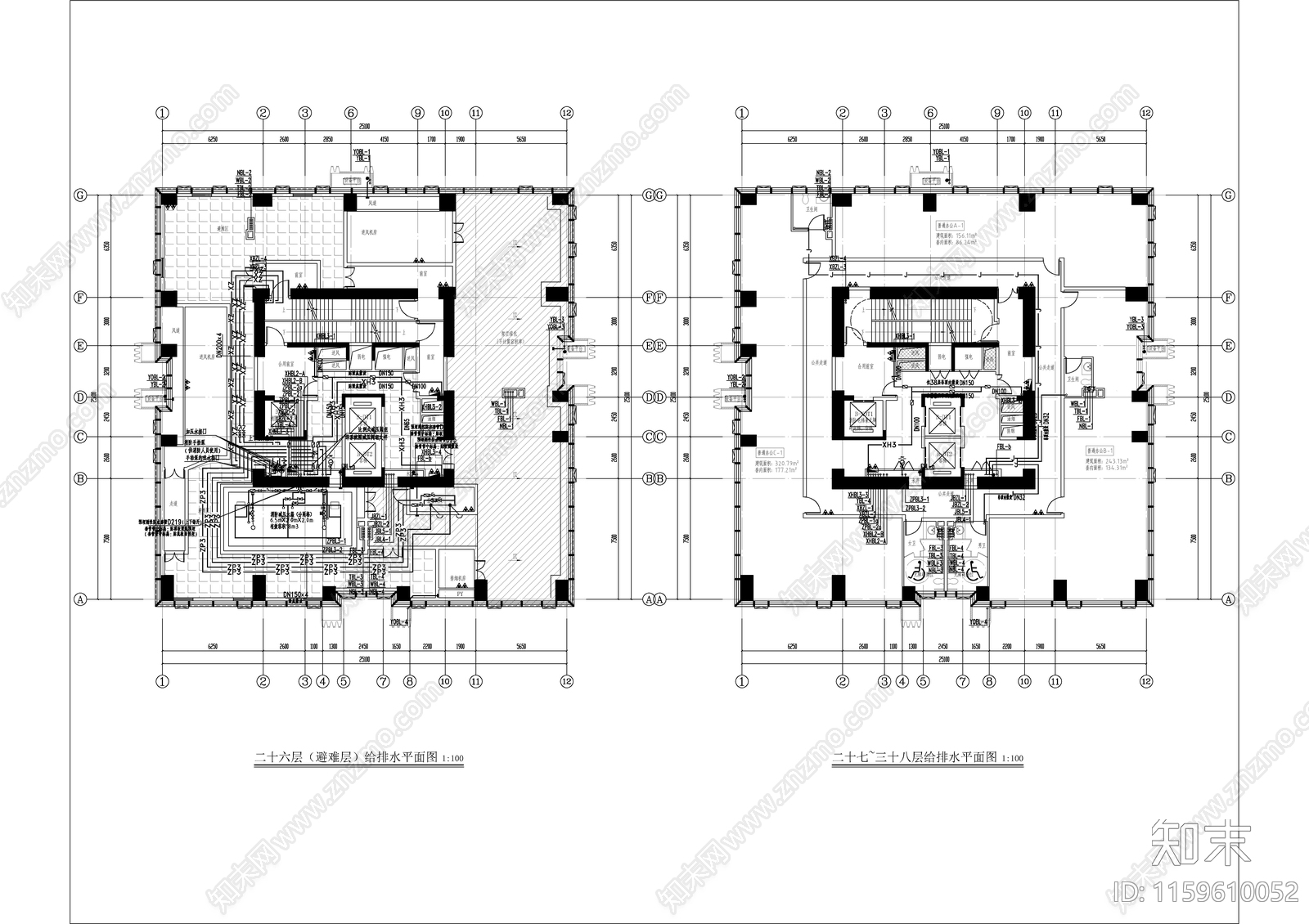 办公楼给排施工图下载【ID:1159610052】