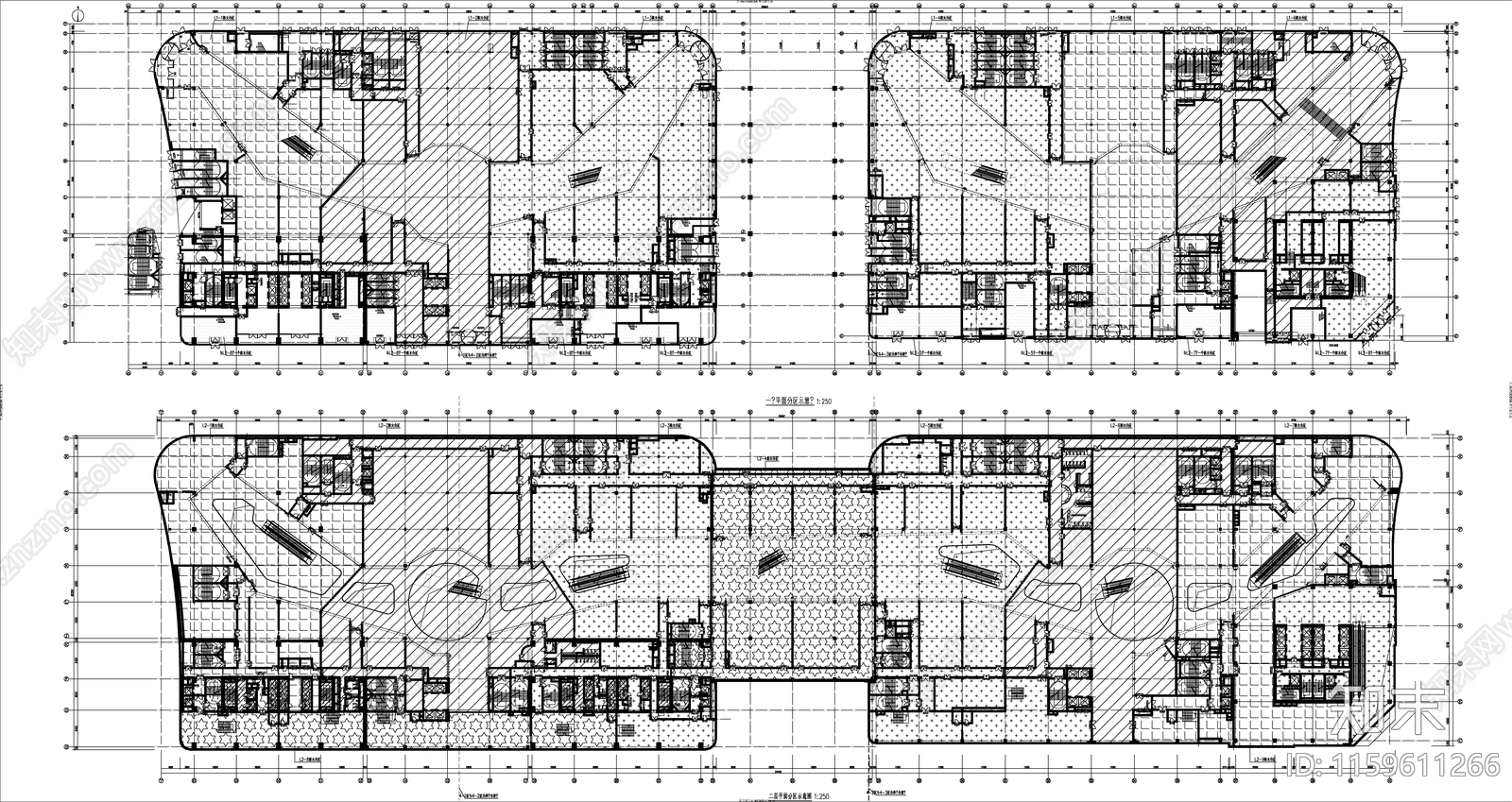 现代简约风格办公商业综合体建cad施工图下载【ID:1159611266】