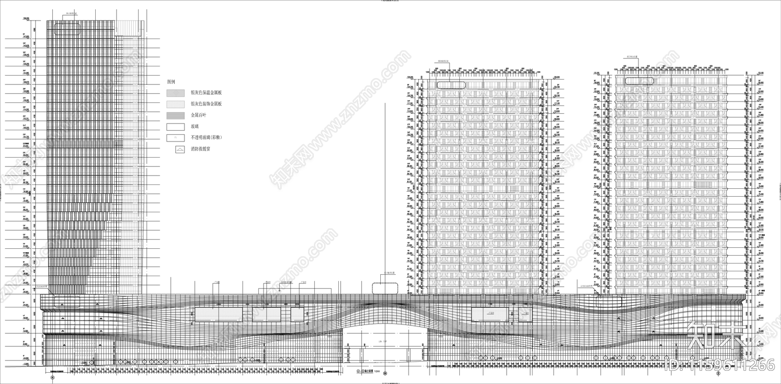 现代简约风格办公商业综合体建cad施工图下载【ID:1159611266】