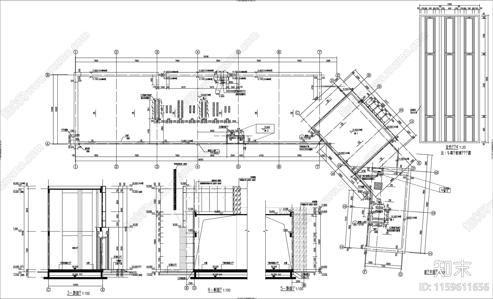 售楼部建cad施工图下载【ID:1159611656】