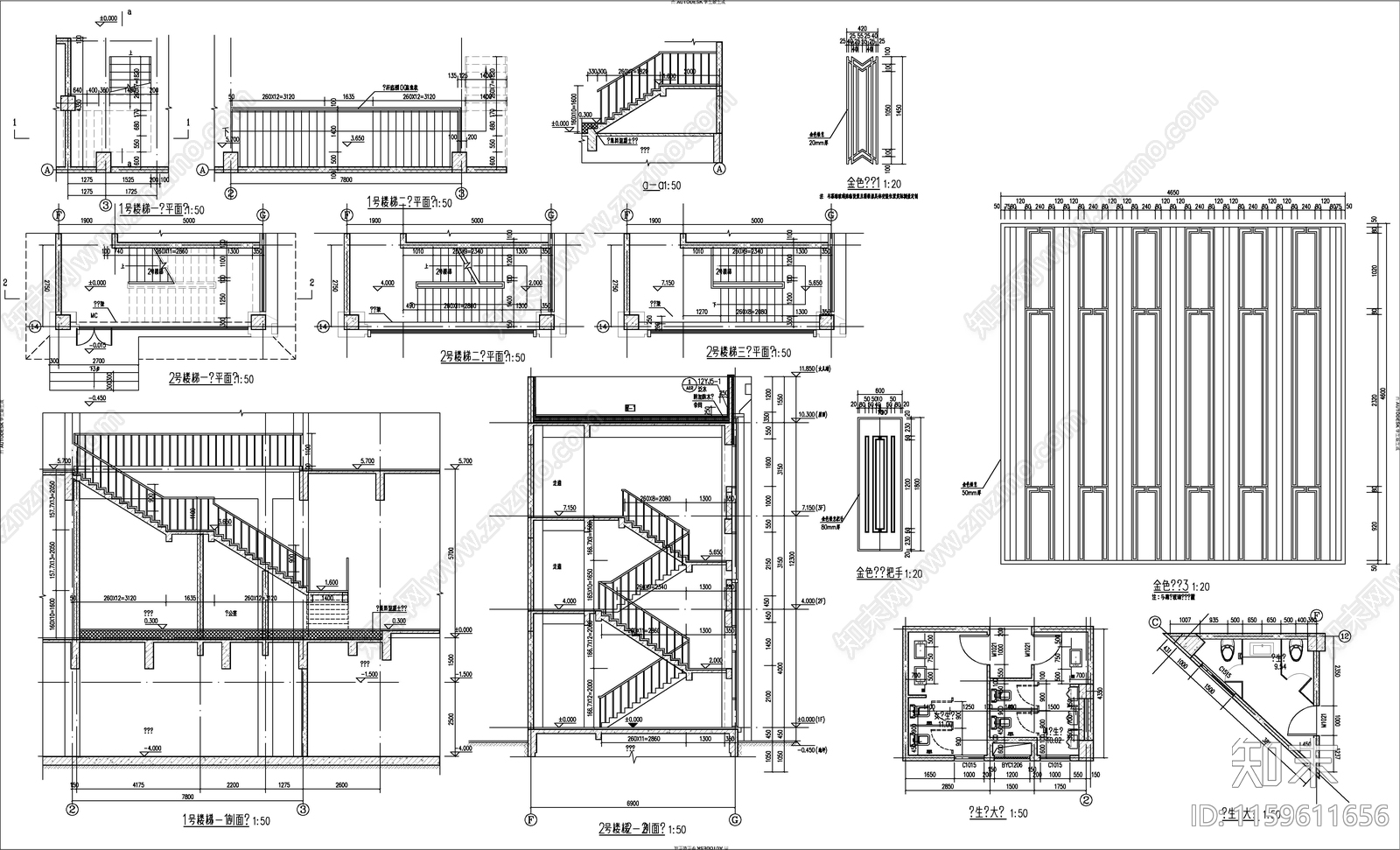 售楼部建cad施工图下载【ID:1159611656】