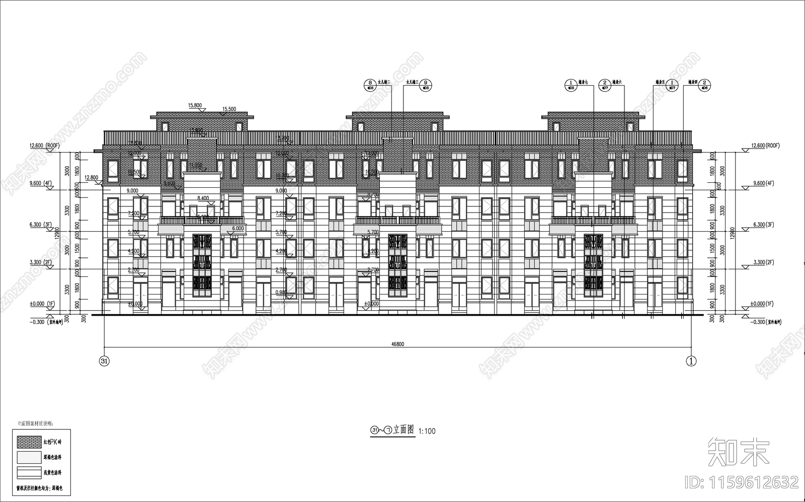 多层新中式拼叠住宅建施图cad施工图下载【ID:1159612632】