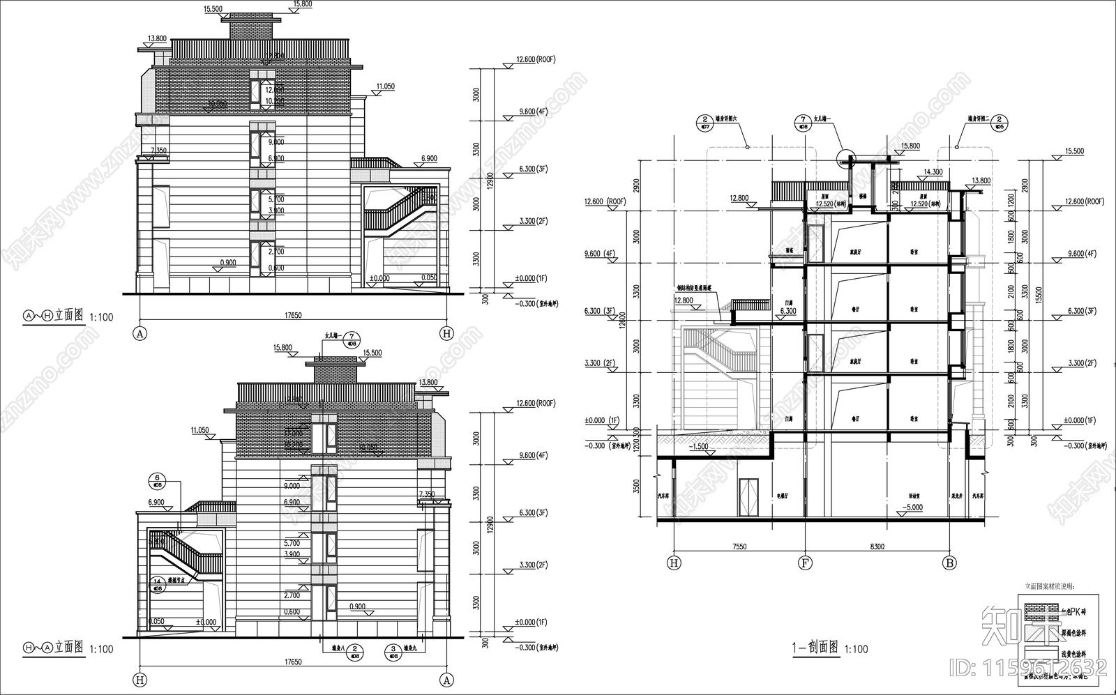 多层新中式拼叠住宅建施图cad施工图下载【ID:1159612632】