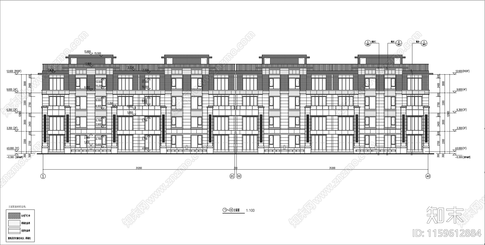 多层新中式住宅建施图cad施工图下载【ID:1159612884】
