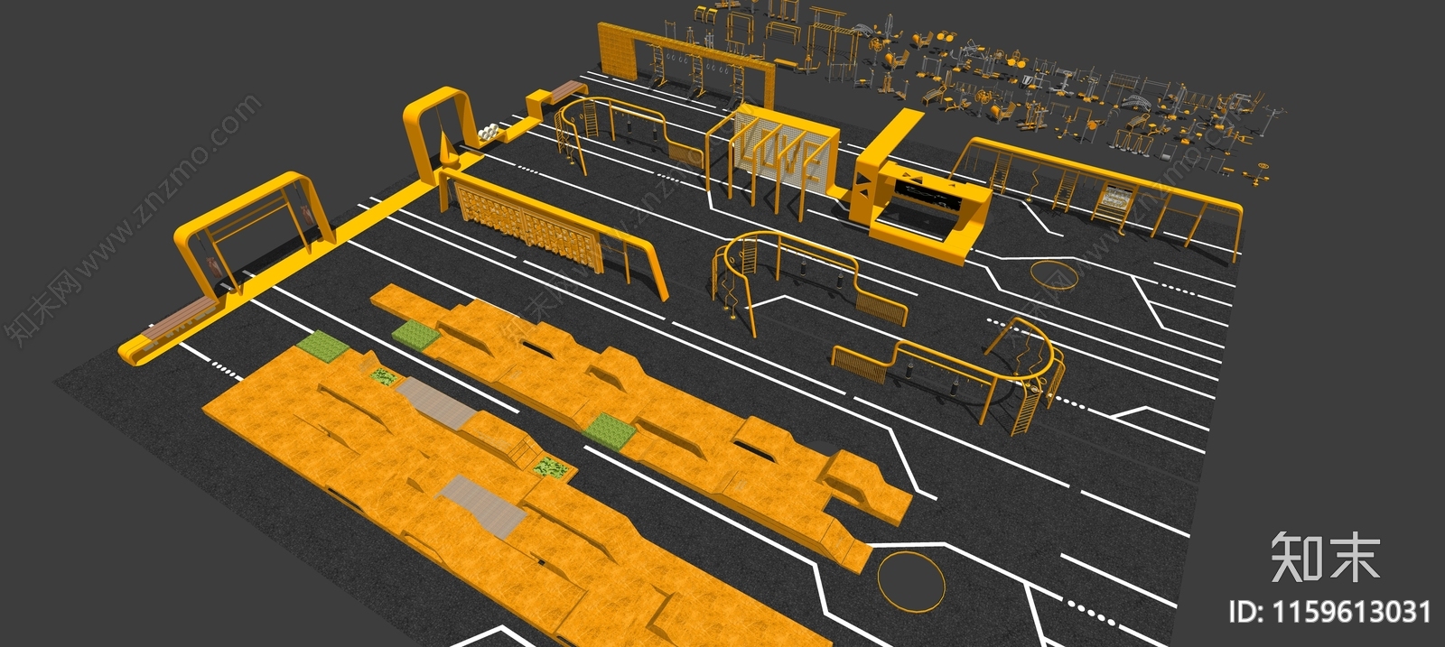 健身器材SU模型下载【ID:1159613031】