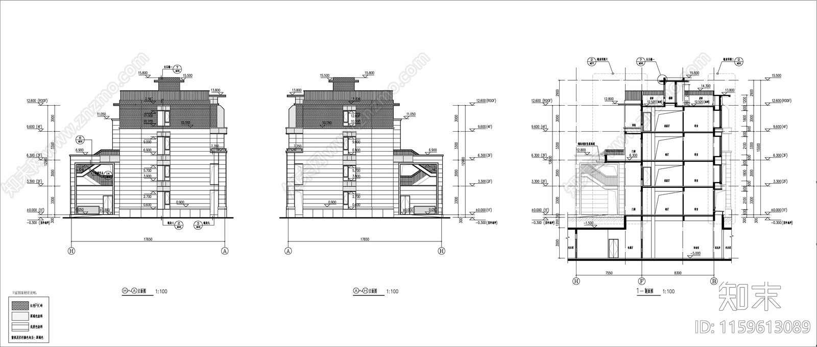 多层双拼新中式住宅建施图cad施工图下载【ID:1159613089】