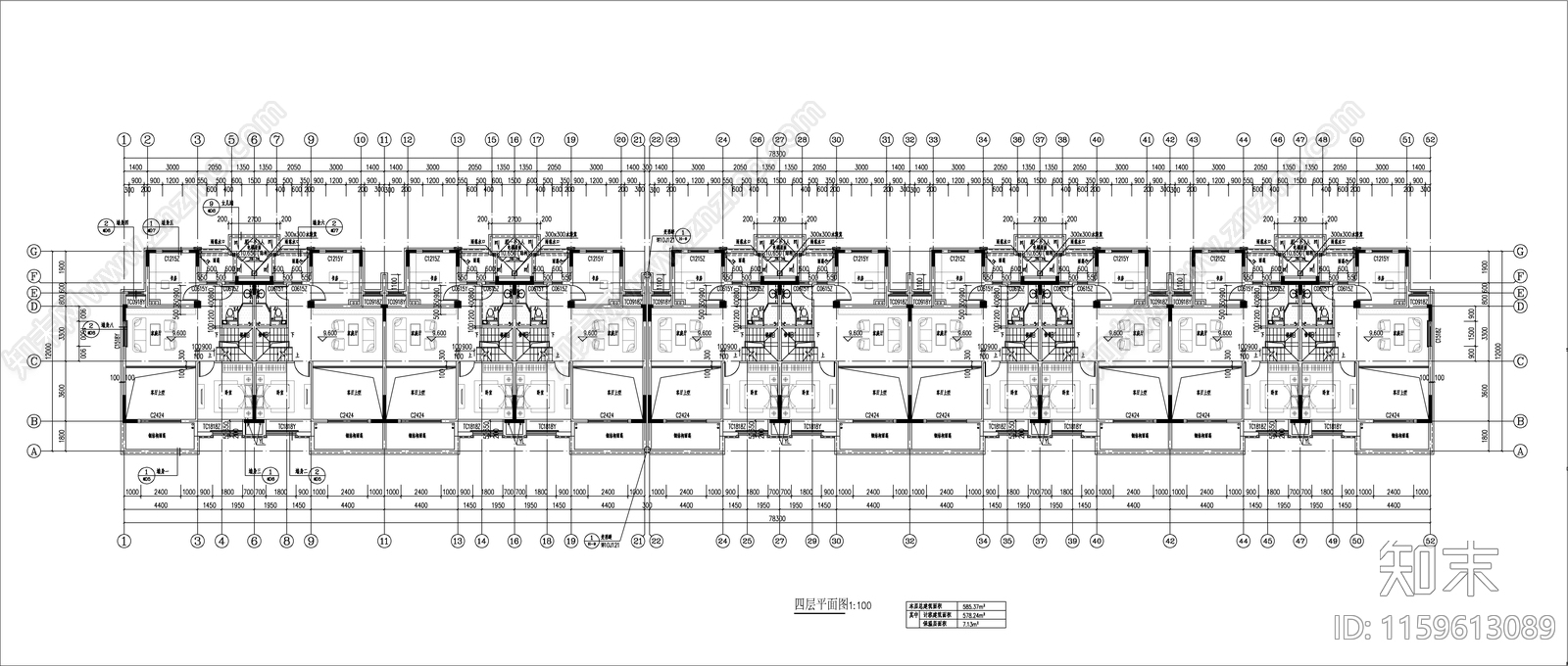 多层双拼新中式住宅建施图cad施工图下载【ID:1159613089】