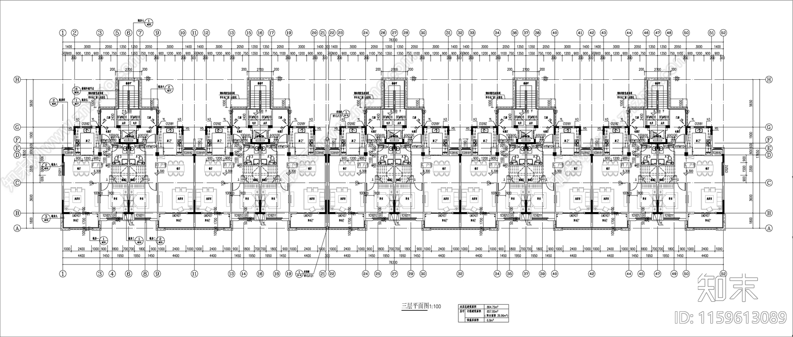 多层双拼新中式住宅建施图cad施工图下载【ID:1159613089】