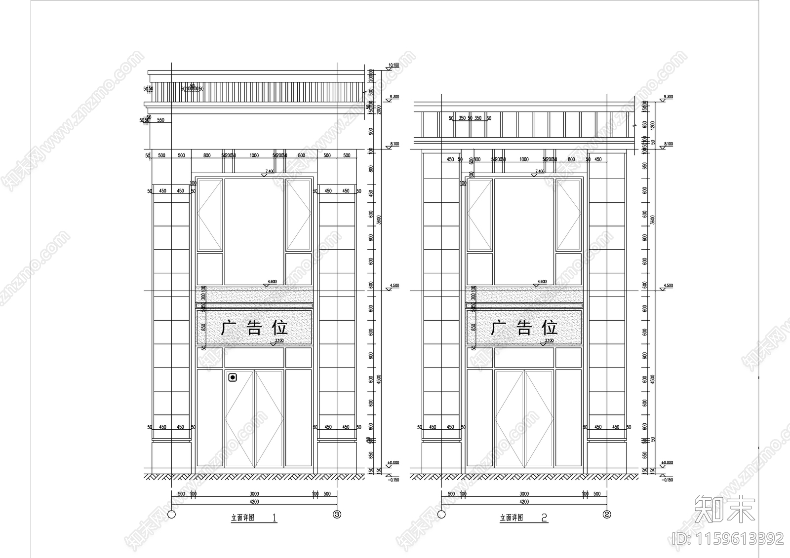 小区沿街商铺建cad施工图下载【ID:1159613392】