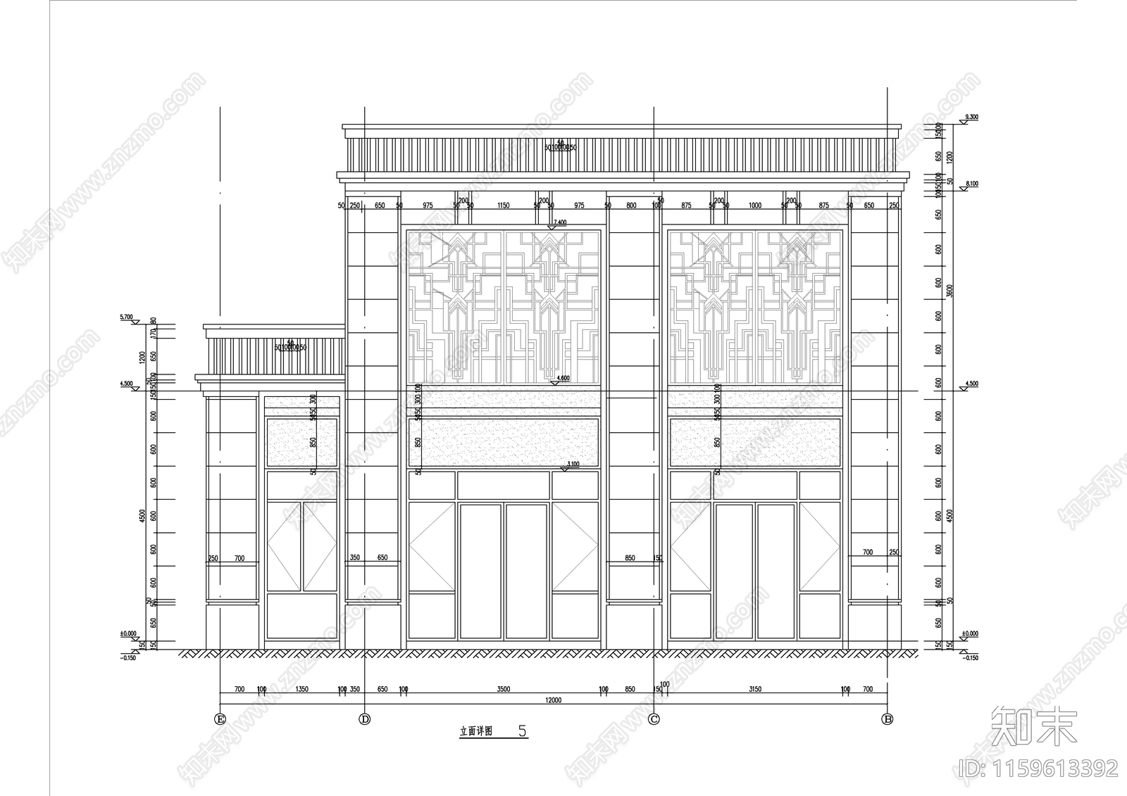 小区沿街商铺建cad施工图下载【ID:1159613392】