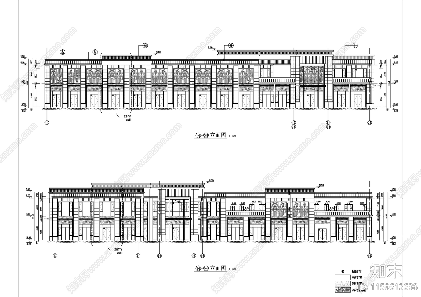 住宅区沿街商业建cad施工图下载【ID:1159613638】