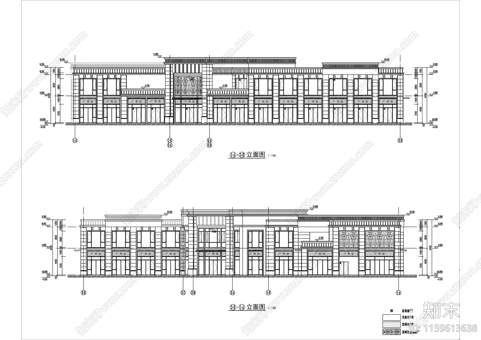 住宅区沿街商业建cad施工图下载【ID:1159613638】