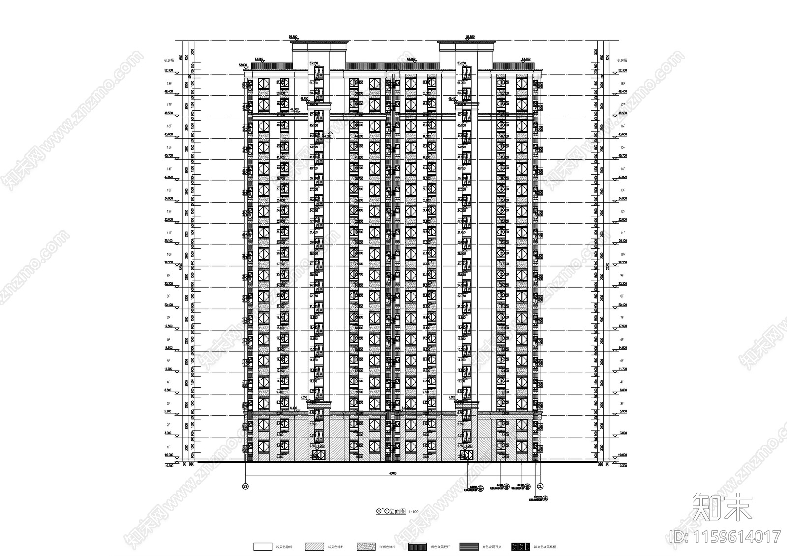 新中式高层住宅建施图cad施工图下载【ID:1159614017】