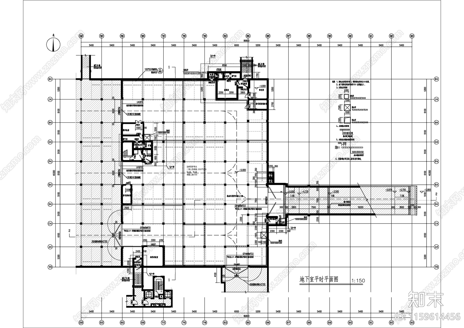 某住宅地下室人防建cad施工图下载【ID:1159614456】