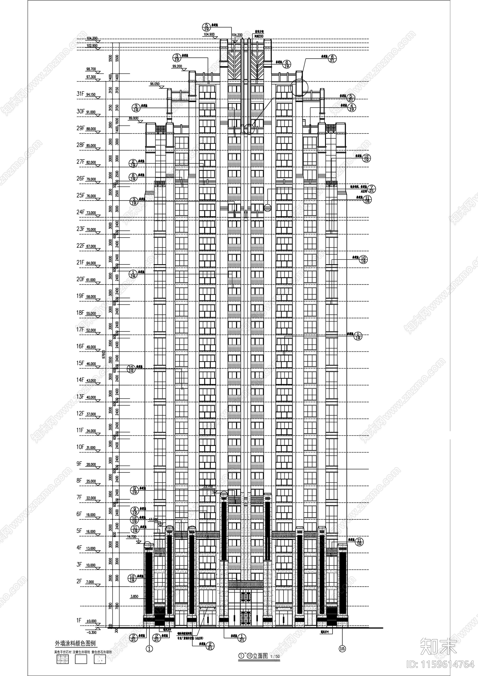 高层住宅建cad施工图下载【ID:1159614764】