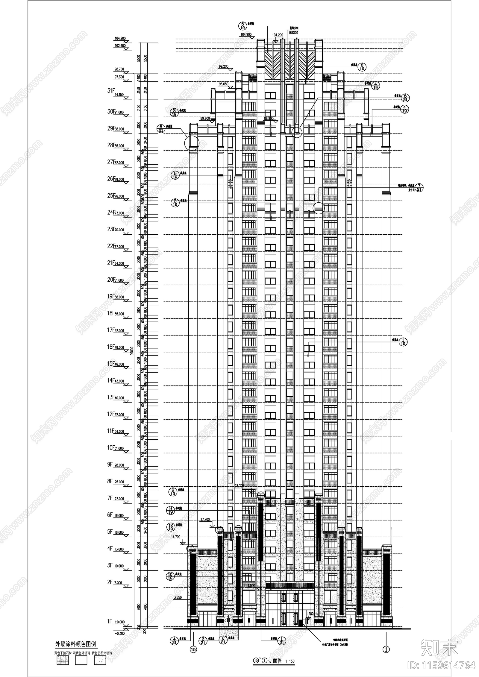 高层住宅建cad施工图下载【ID:1159614764】