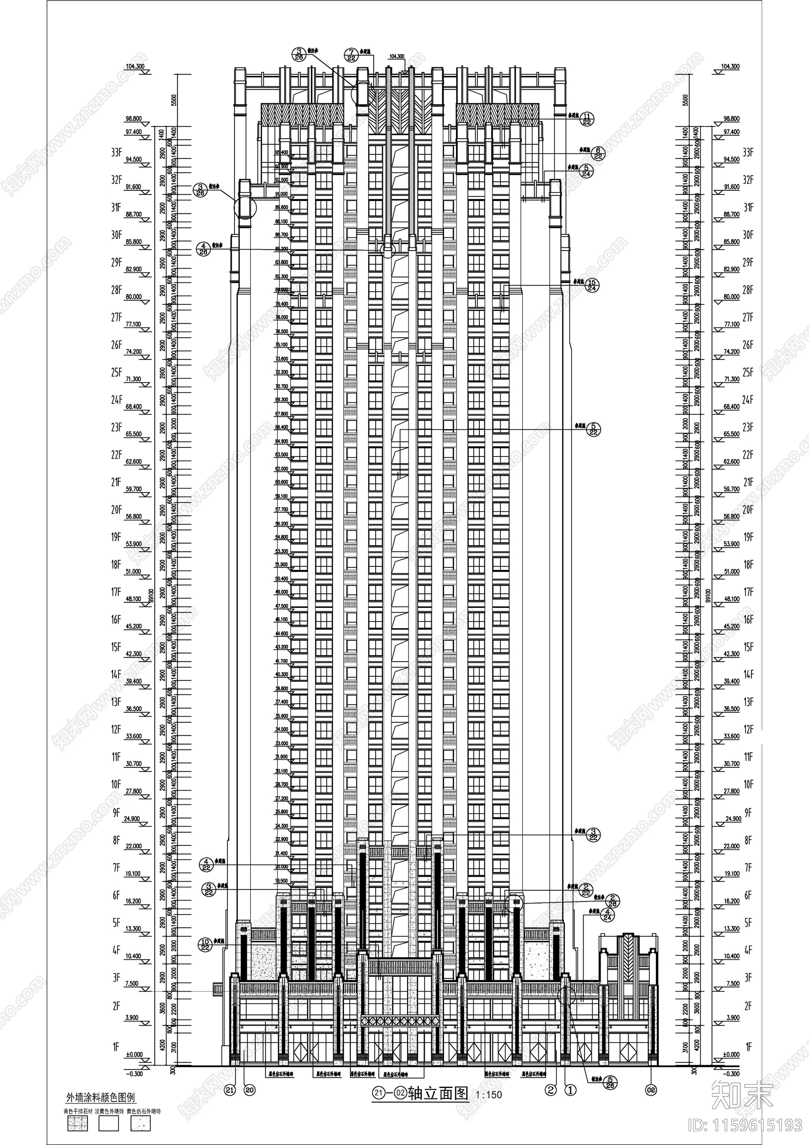 高层住宅建cad施工图下载【ID:1159615193】