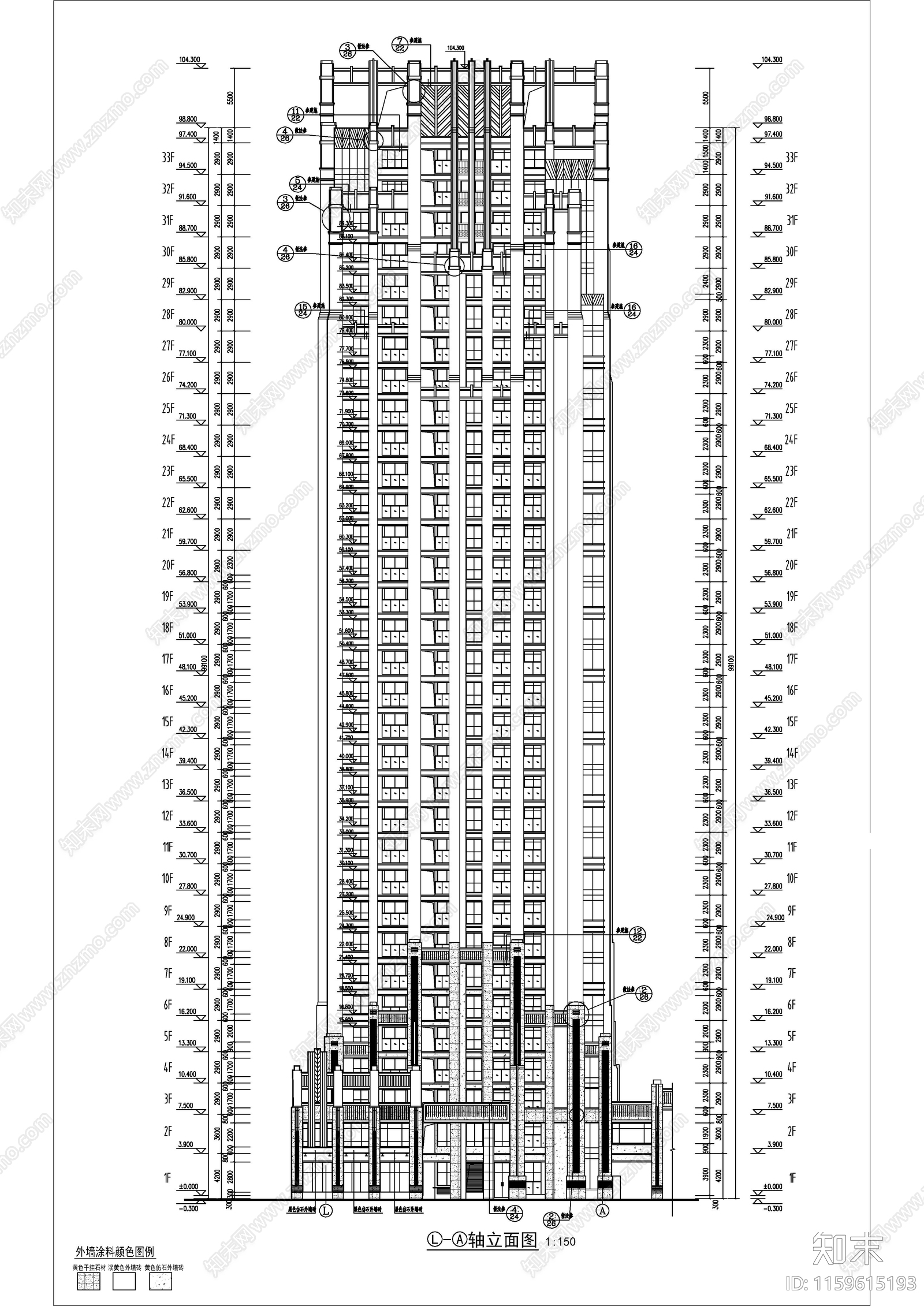 高层住宅建cad施工图下载【ID:1159615193】