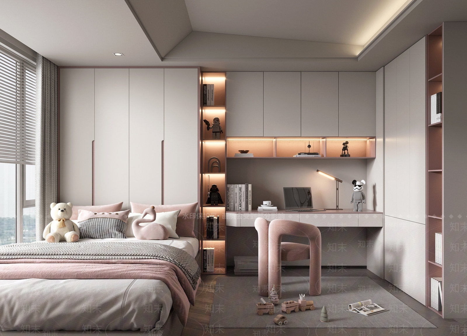 现代榻榻米卧室3D模型下载【ID:1159615800】