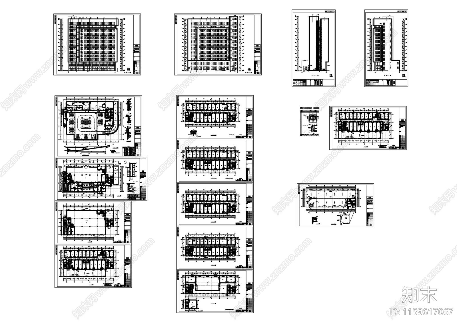 某现代风格高层办公楼建cad施工图下载【ID:1159617067】