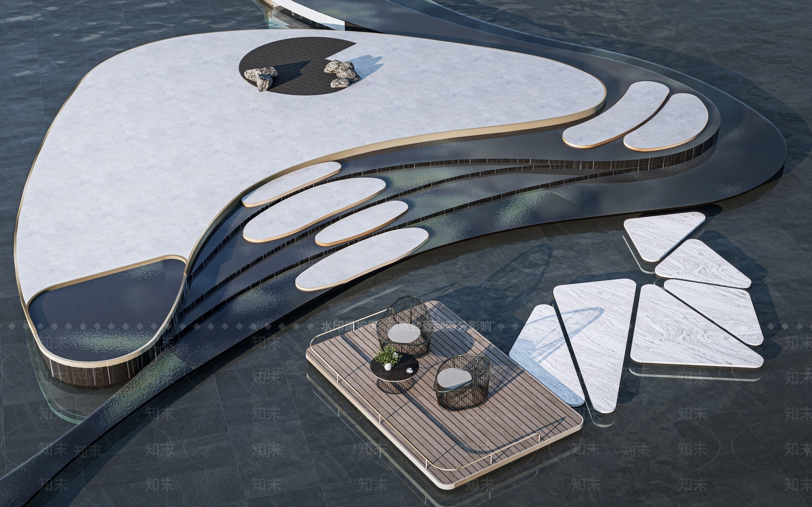 现代汀步3D模型下载【ID:1159618903】