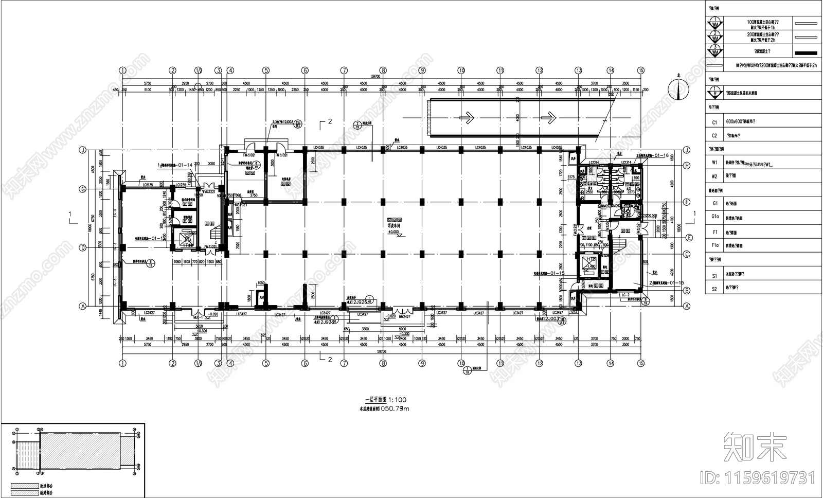 现代风格框架结构丙类厂房建施图cad施工图下载【ID:1159619731】