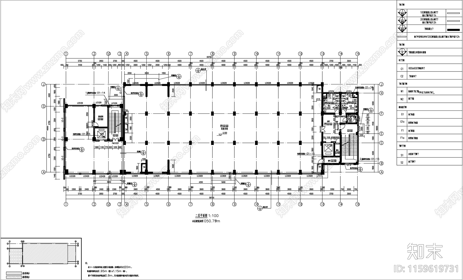 现代风格框架结构丙类厂房建施图cad施工图下载【ID:1159619731】