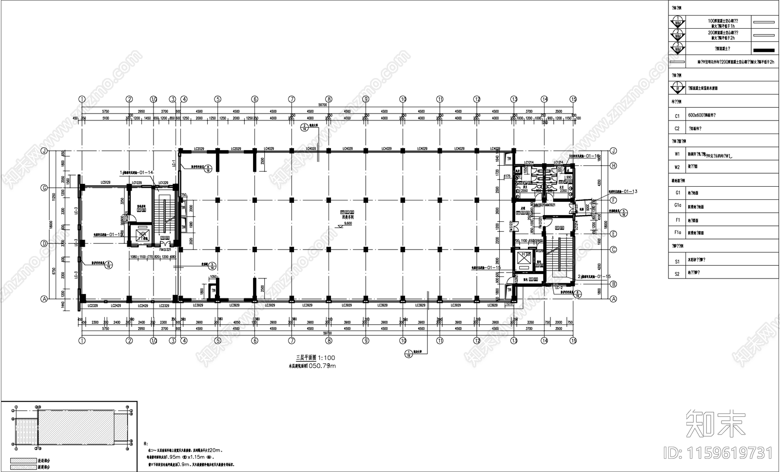 现代风格框架结构丙类厂房建施图cad施工图下载【ID:1159619731】