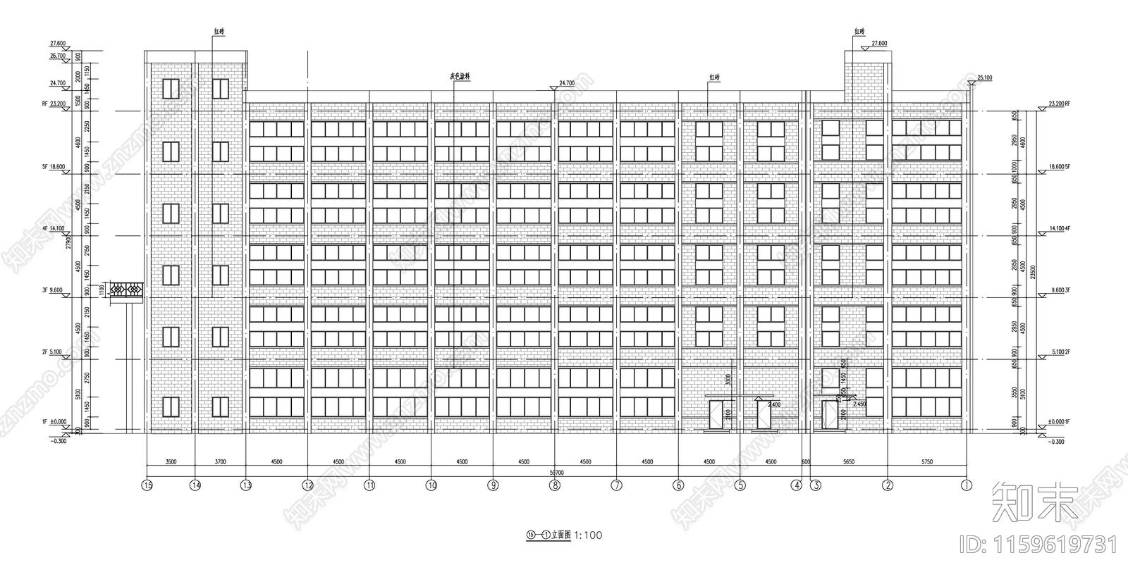 现代风格框架结构丙类厂房建施图cad施工图下载【ID:1159619731】