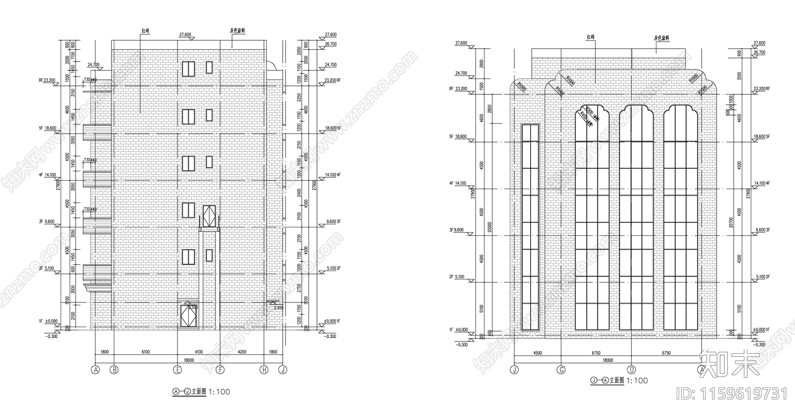 现代风格框架结构丙类厂房建施图cad施工图下载【ID:1159619731】