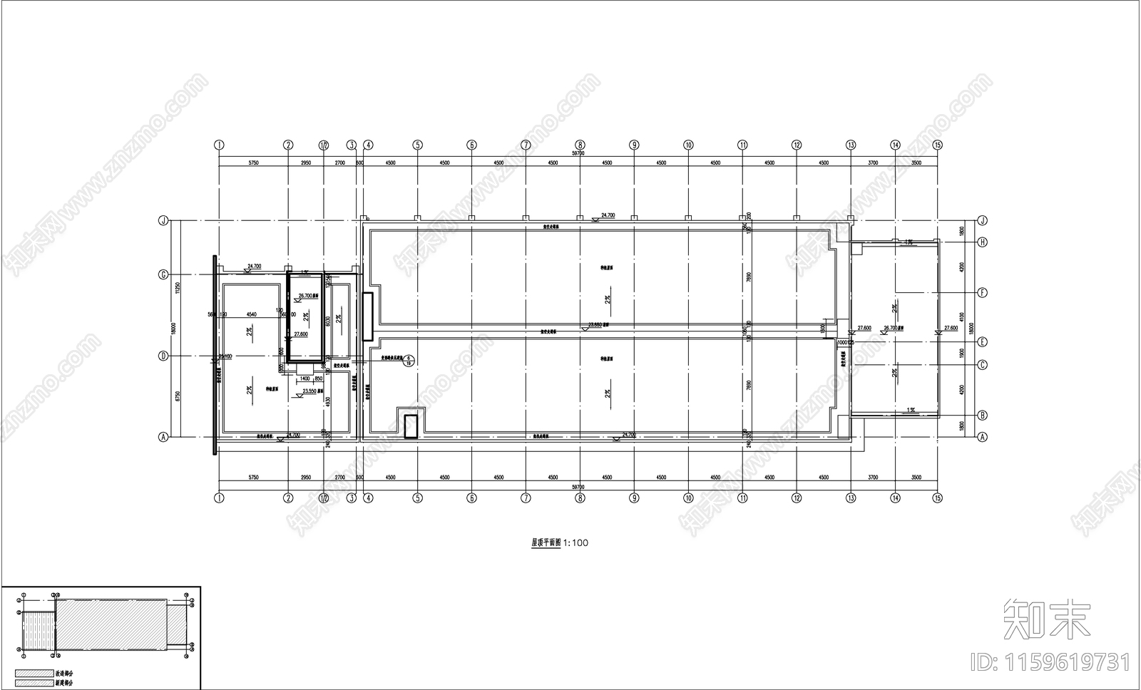 现代风格框架结构丙类厂房建施图cad施工图下载【ID:1159619731】