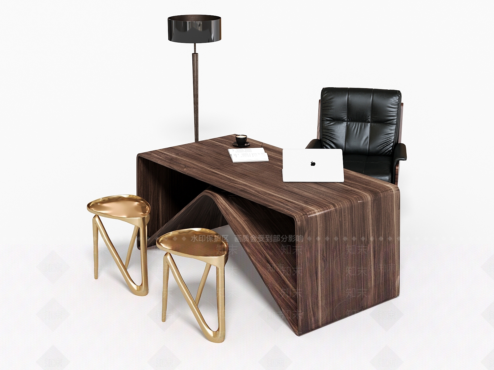 现代办公桌椅3D模型下载【ID:1159621515】