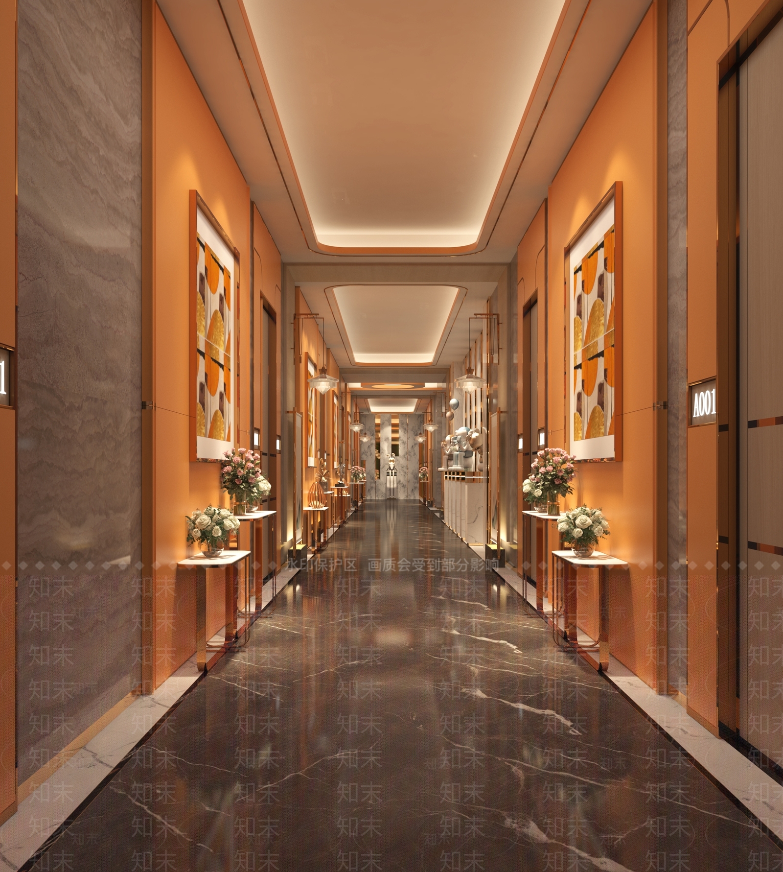 现代轻奢商务过道3D模型下载【ID:1159622729】