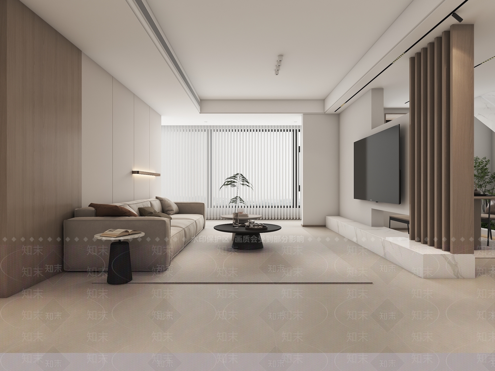 现代简约叠拼户型客餐厅3D模型下载【ID:1159627907】