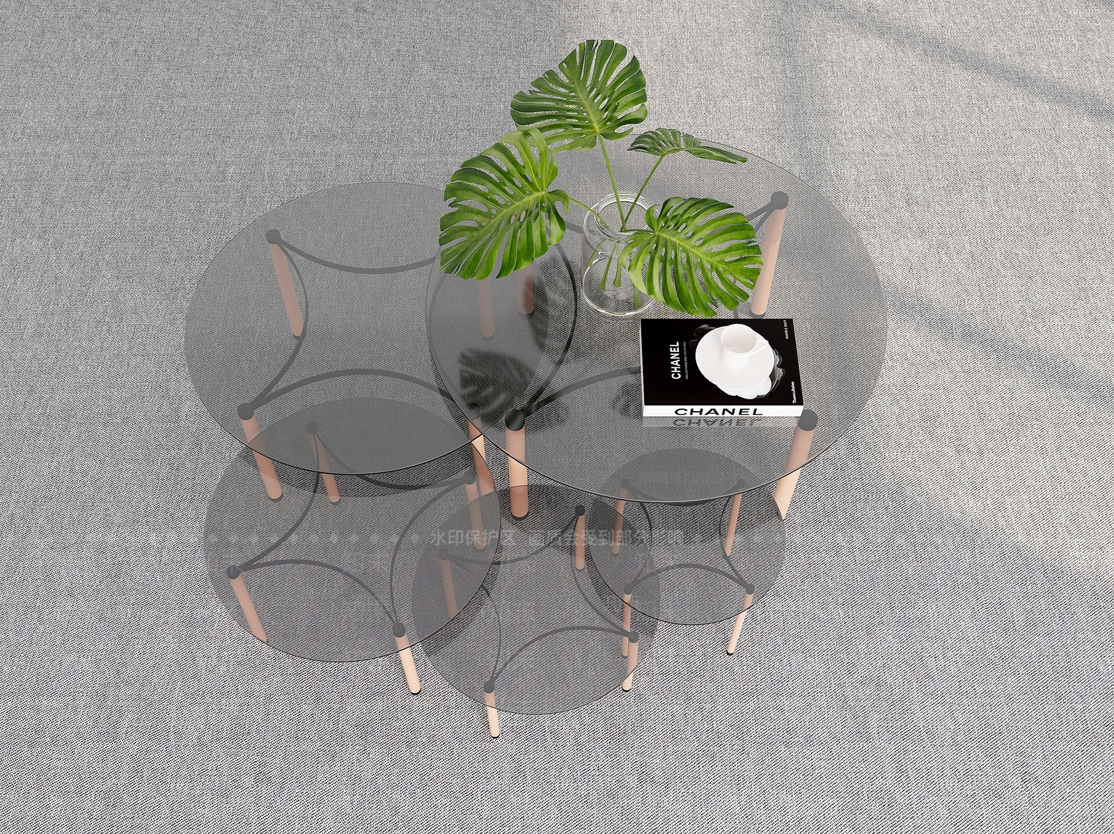 现代茶几组合3D模型下载【ID:1159627951】