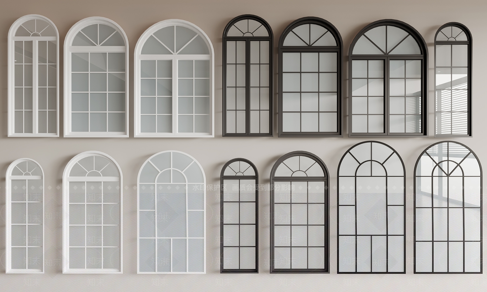 现代落地窗3D模型下载【ID:1159628573】