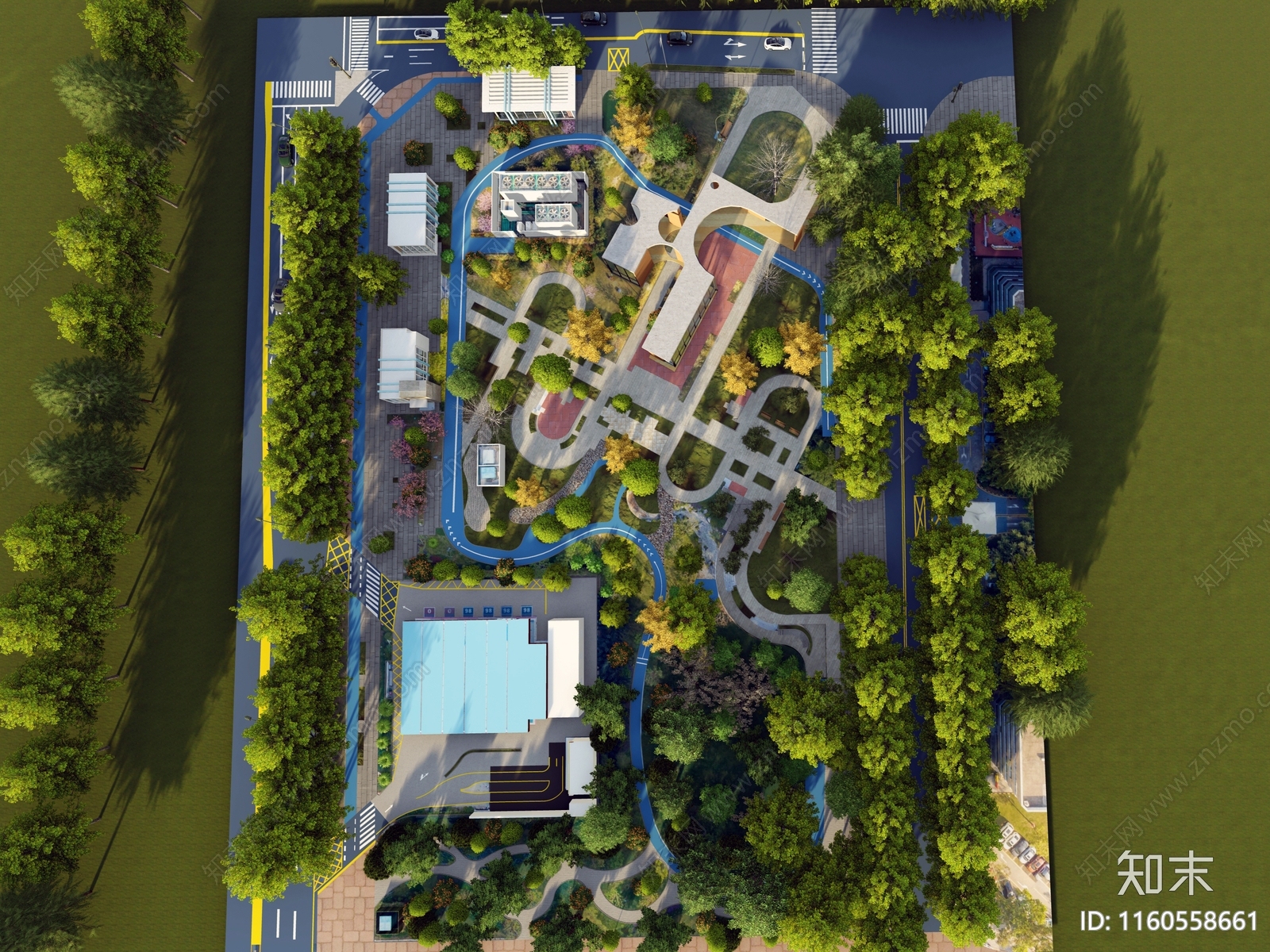 【SU悬赏模型】现代风格广场景观SU模型下载【ID:1160558661】