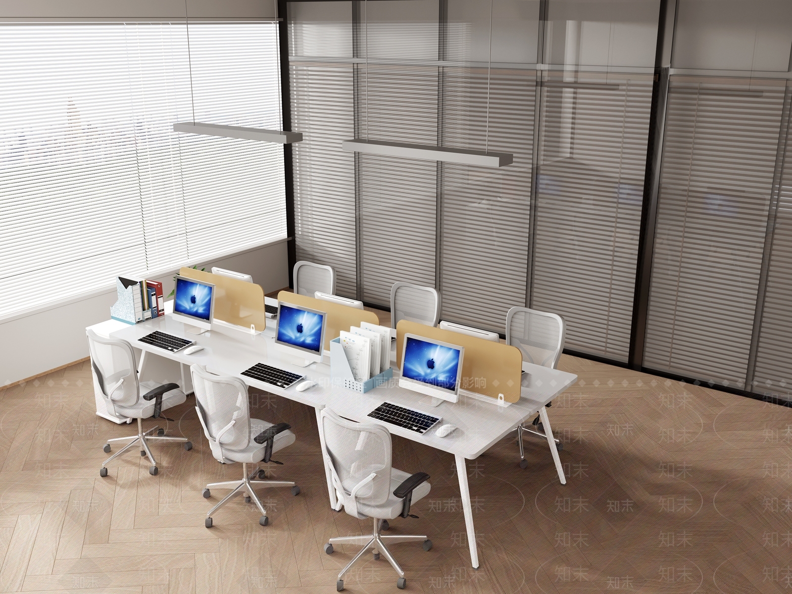 现代办公电脑桌椅SU模型下载【ID:1159629270】