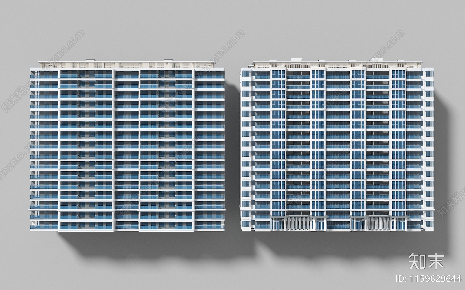 现代高层住宅3D模型下载【ID:1159629644】