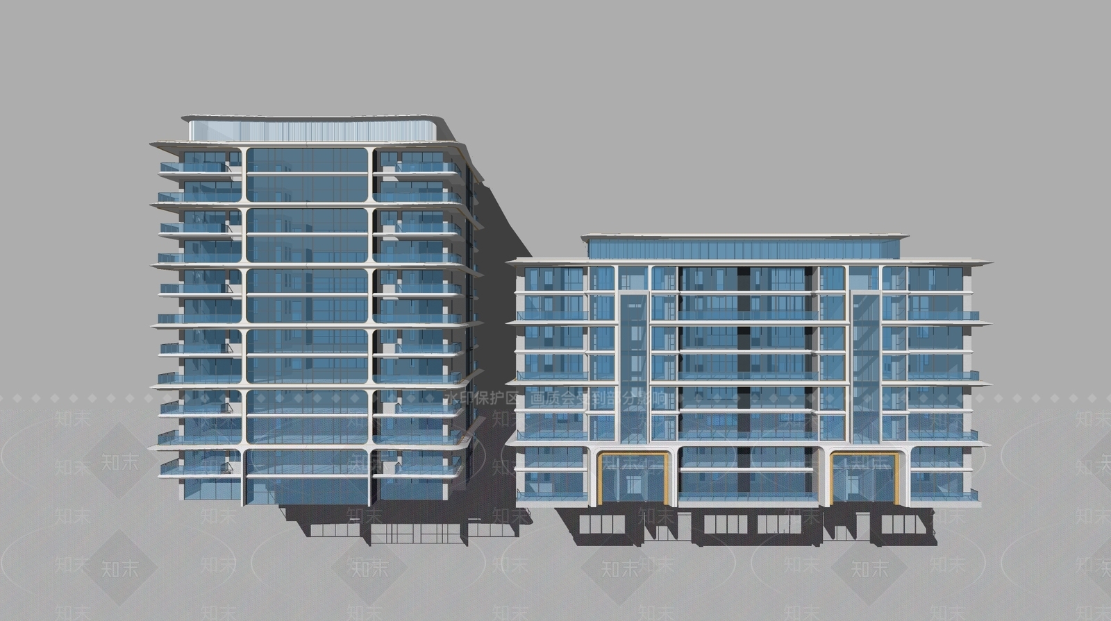 现代高层住宅SU模型下载【ID:1159629951】