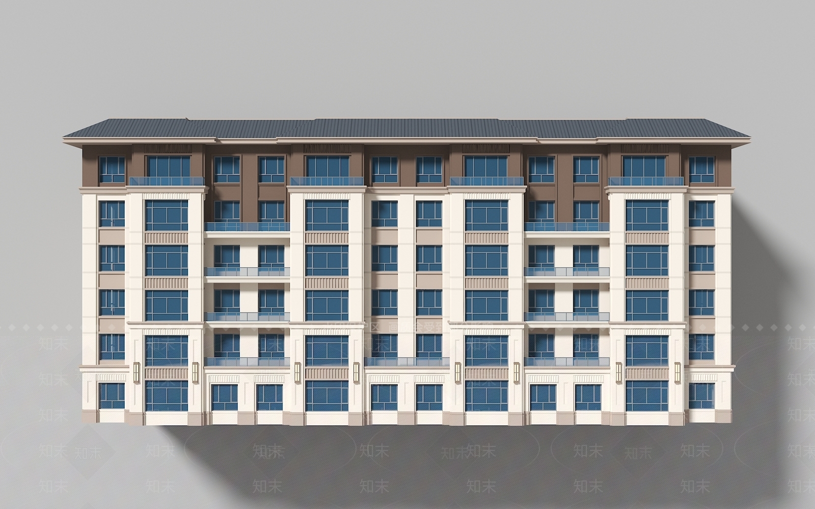 新中式多层住宅SU模型下载【ID:1159630534】